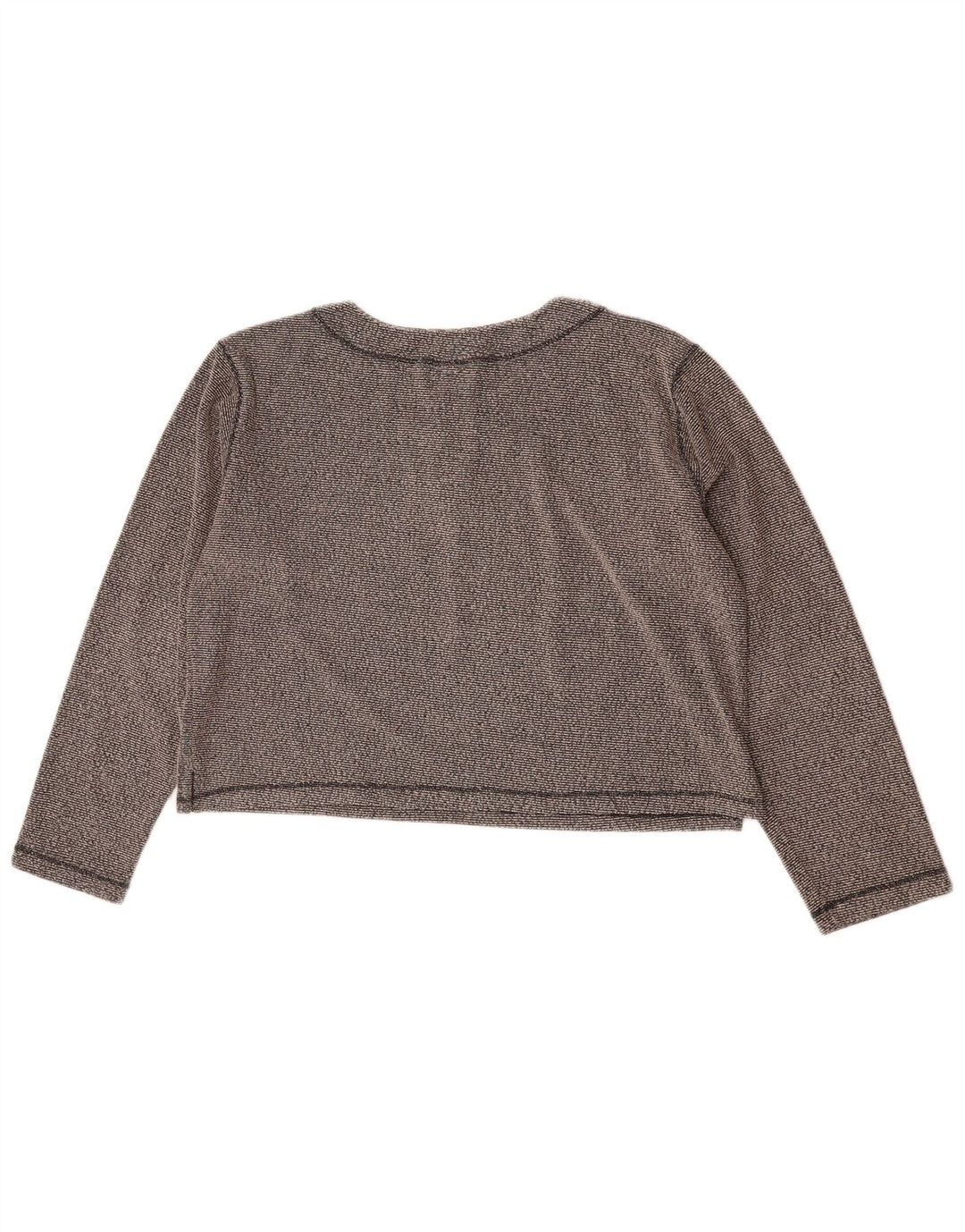 Champion Haut court à manches longues pour femme UK 46 Large Gris Moucheté Polyester