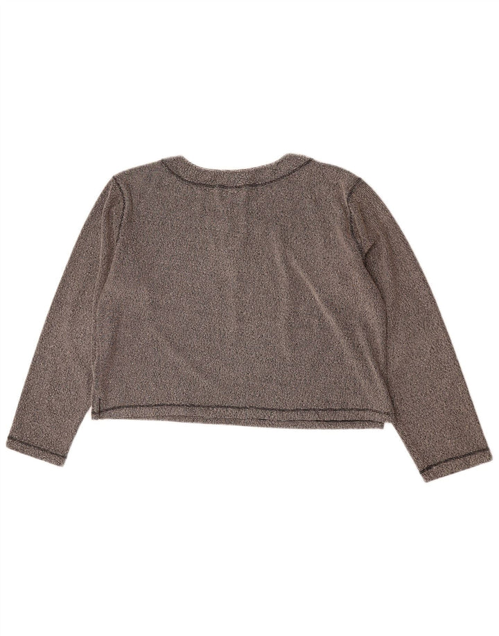 Champion Haut court à manches longues pour femme UK 46 Large Gris Moucheté Polyester