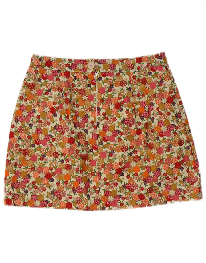 vintage Femme Mini Jupe W26 Petit Floral Multicolore