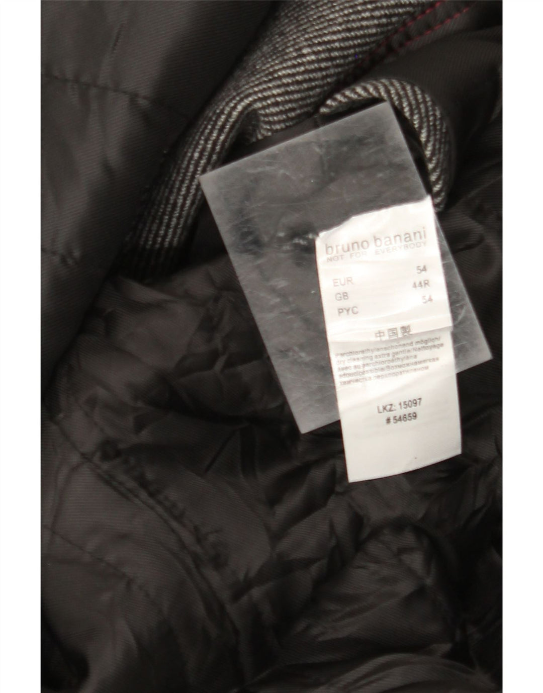 Bruno Banani Manteau pour homme UK 44 2XL Gris à fines rayures en laine