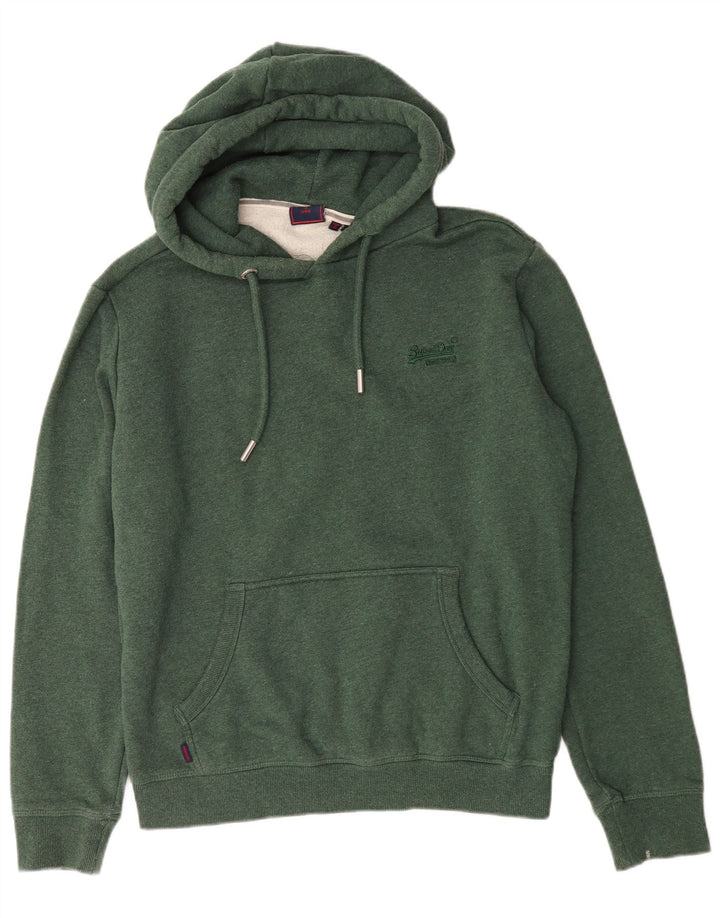 Superdry Pull à capuche pour homme en coton vert grand
