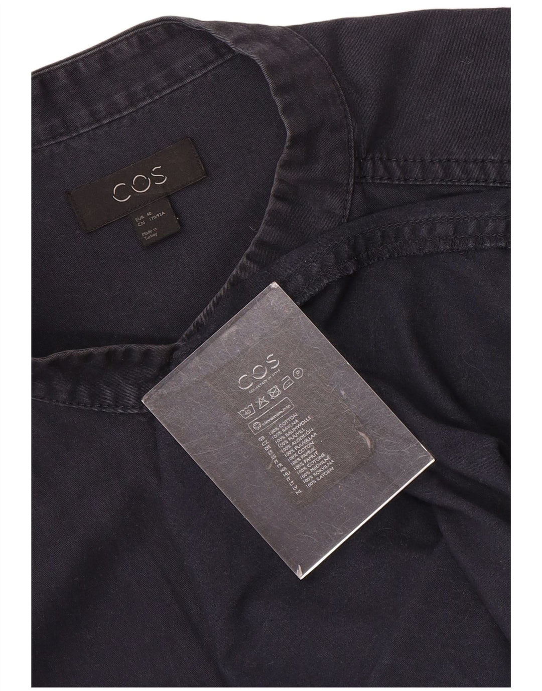 Cos Manteau Femme EU 40 Moyen Bleu Marine Coton