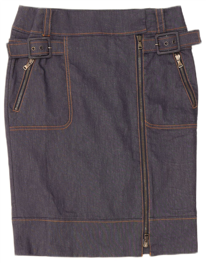 Max & Co. Jupe en jean pour femme UK 10 Small W30 Bleu marine Polyamide