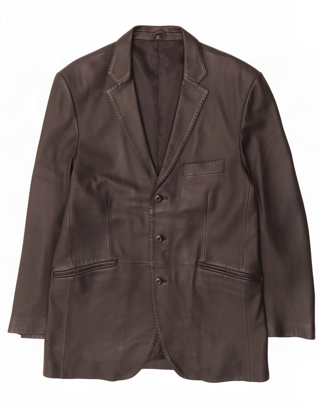 Ben Sherman Veste blazer en cuir à 3 boutons pour homme UK 40 Large Noir