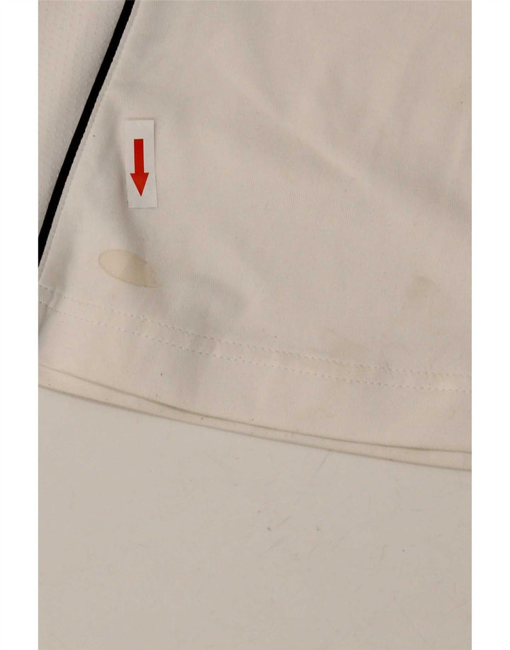 Adidas Polo Femme UK 12 Medium Blanc Colorblock Polyester