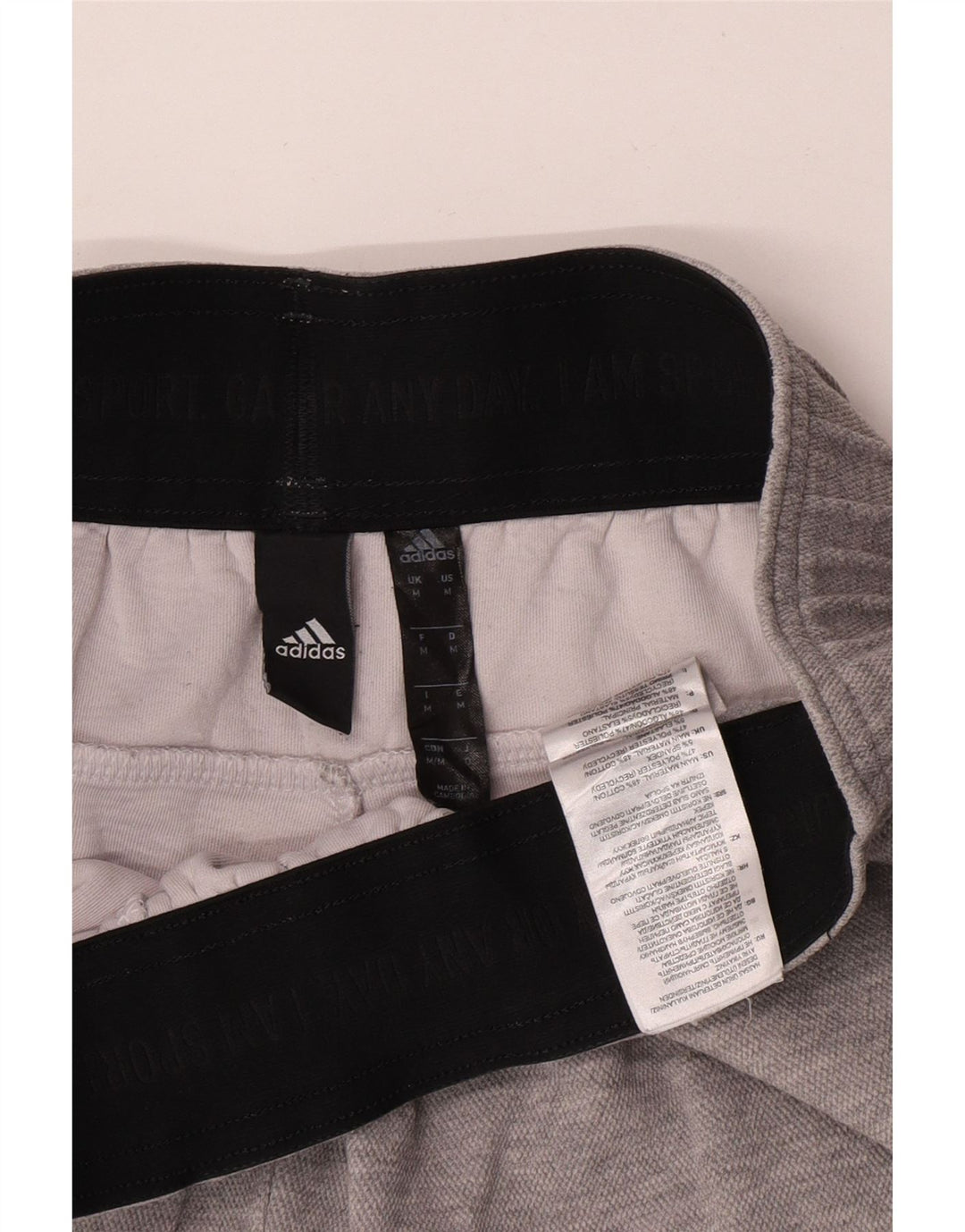 Adidas Short de Sport Homme Gris Moyen Coton