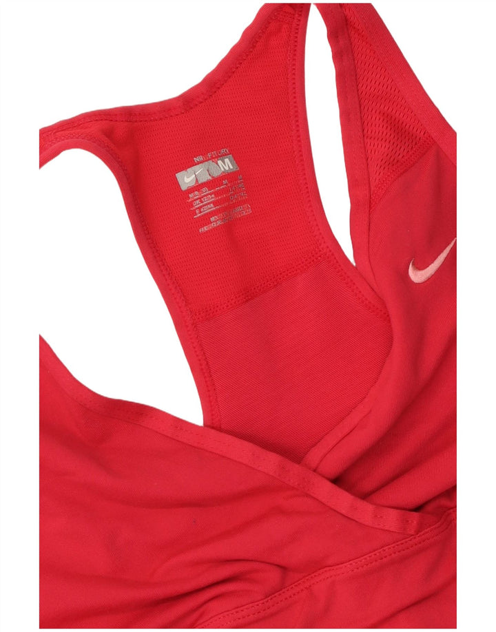 NIKE Débardeur Femme UK 12/14 Rouge Moyen