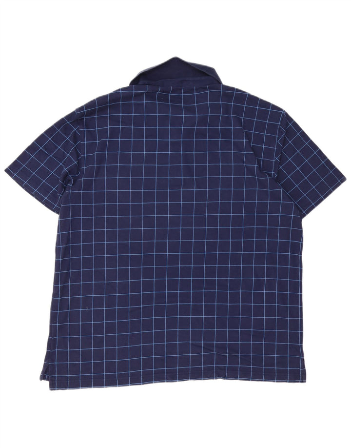 IZOD Polo Homme XL Bleu Marine Carreaux Coton
