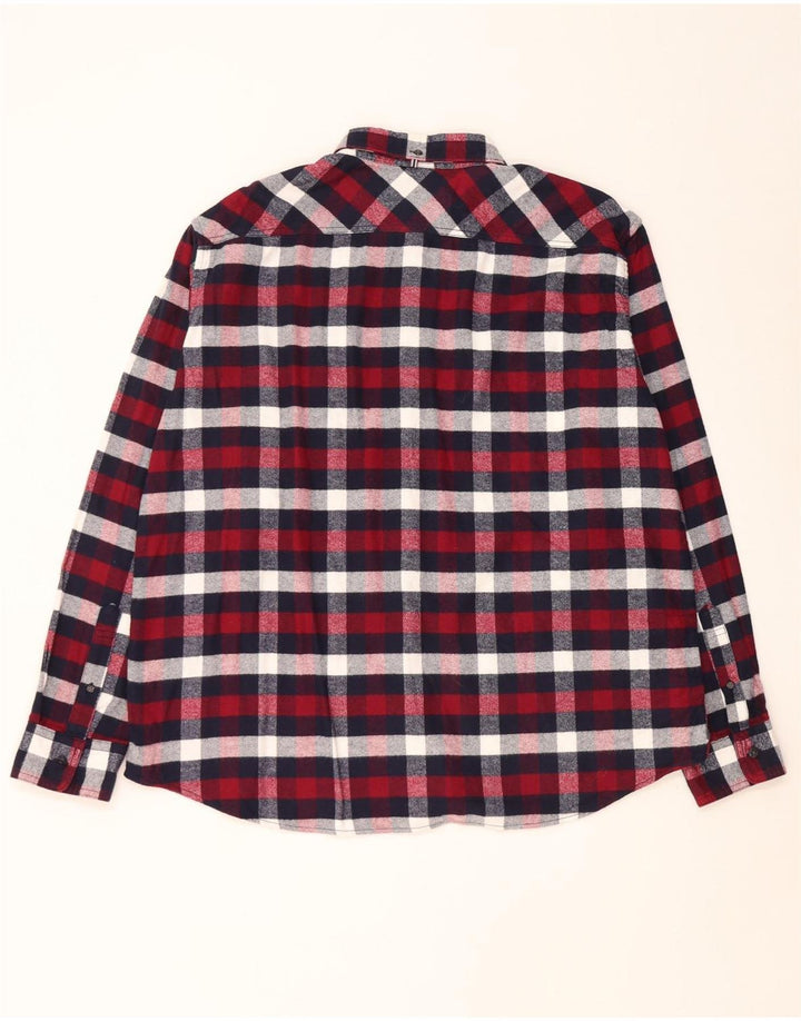 Marks & Spencer Chemise en flanelle coupe régulière Blue Harbor pour homme 2XL à carreaux rouges