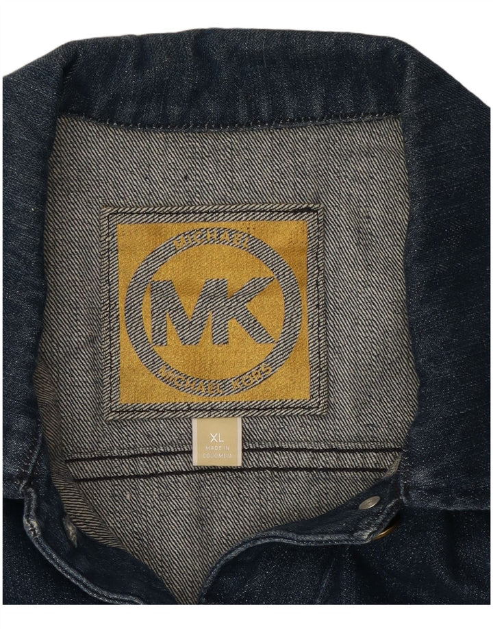 MICHAEL KORS Veste en jean courte pour femme UK 18 XL Bleu Coton