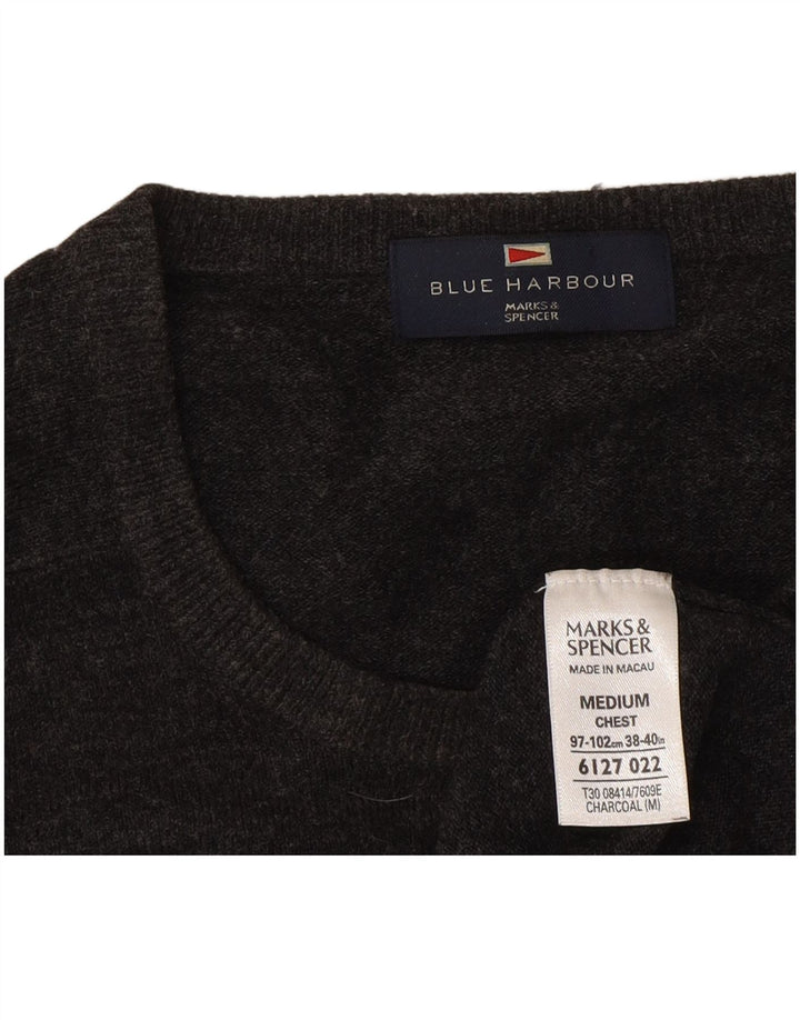 Marks & Spencer Pull Col Ras du Cou Homme Gris Moyen Acrylique