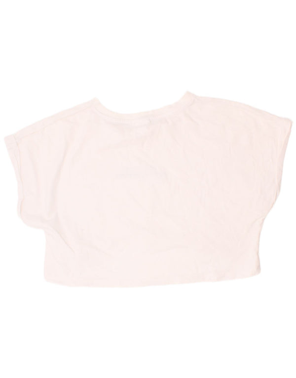 Zara Girls Crop Graphic T-Shirt Top 9-10 ans Blanc