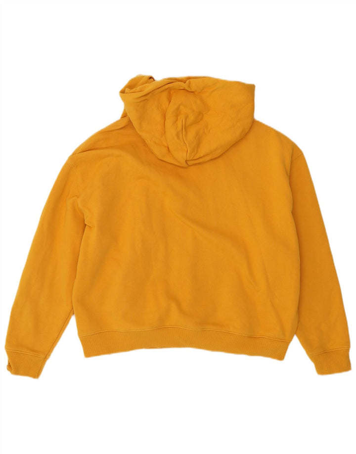 TOMMY HILFIGER Pull à capuche court surdimensionné pour femme UK 16 Large Jaune