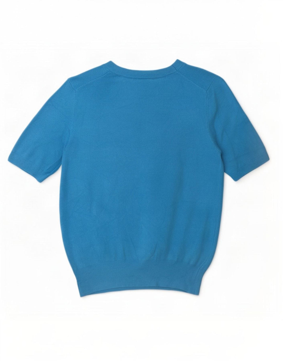 Zara T-Shirt Femme Top UK 12 Bleu Moyen Viscose