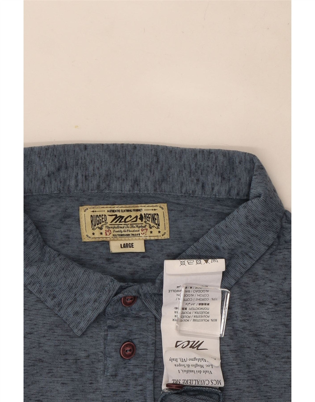 Marlboro Classics Polo Homme Grand Bleu Moucheté Polyester