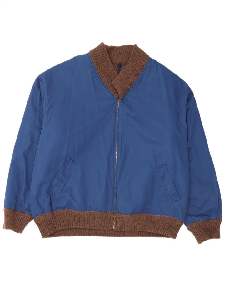 VINTAGE Pull cardigan réversible pour homme XL Marron Fair Isle