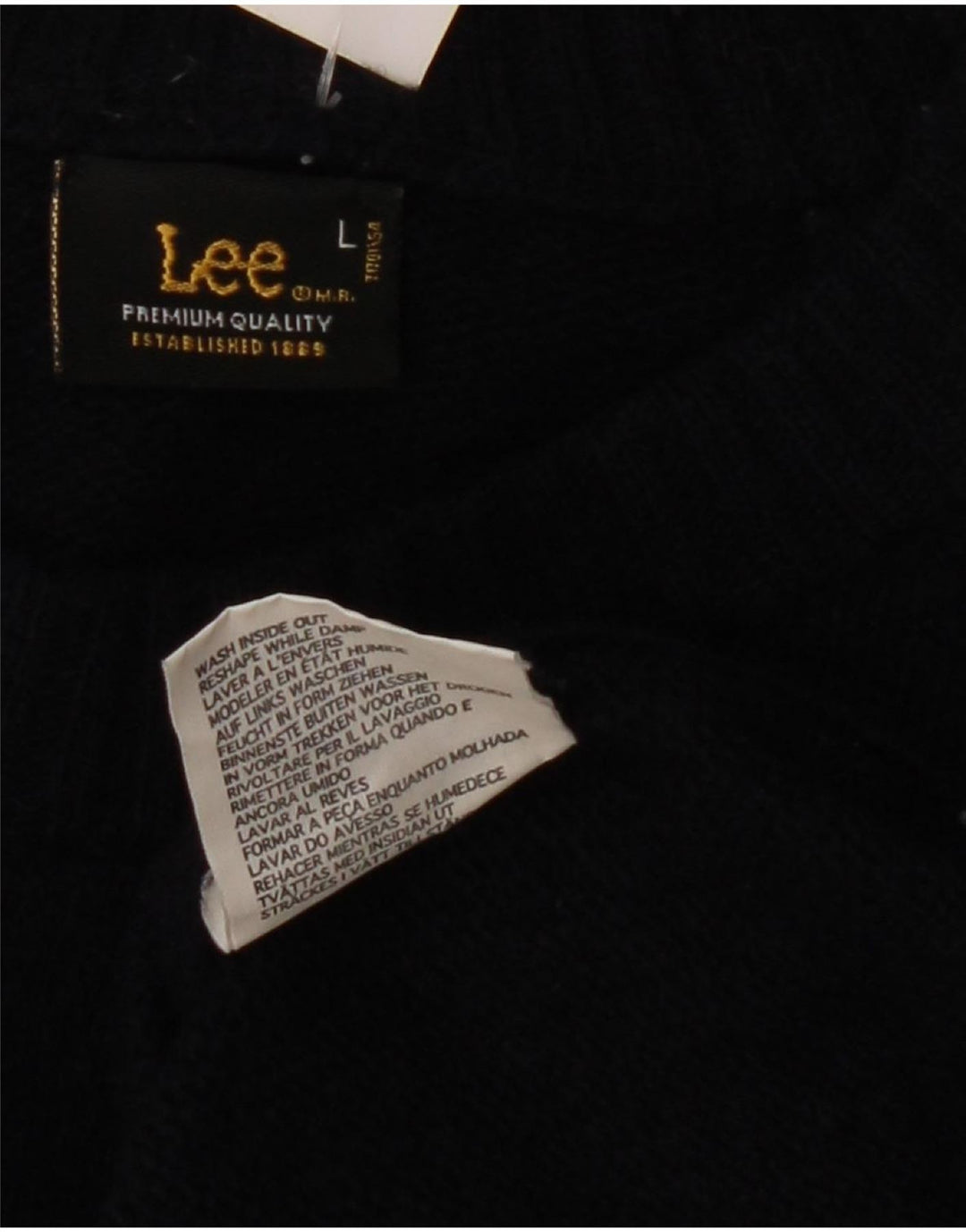 Lee Pull graphique à col rond pour femme en laine bleu marine