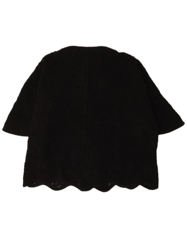 Zara Veste blazer surdimensionnée à manches courtes pour femme UK 14 Noir moyen