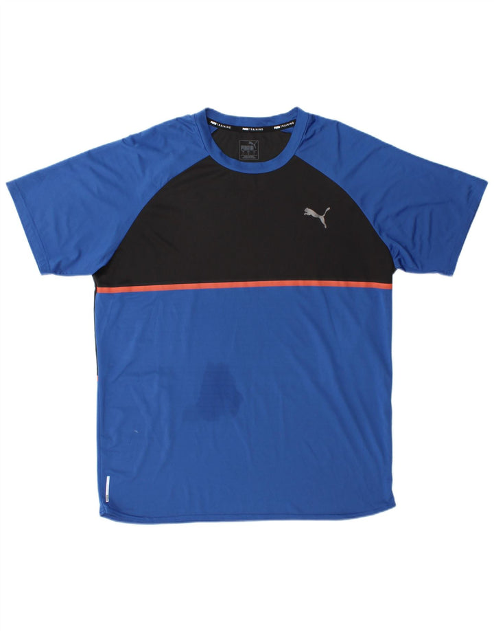 Puma T-Shirt Homme Haut Large Bleu Colorblock Polyester