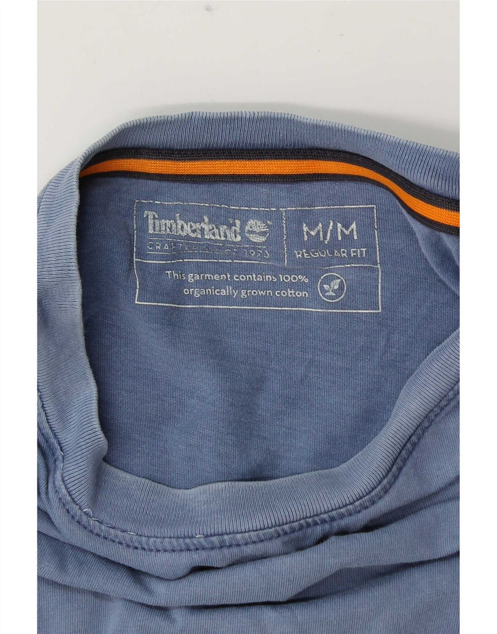 Timberland T-Shirt Regular Fit Homme Bleu Moyen Coton