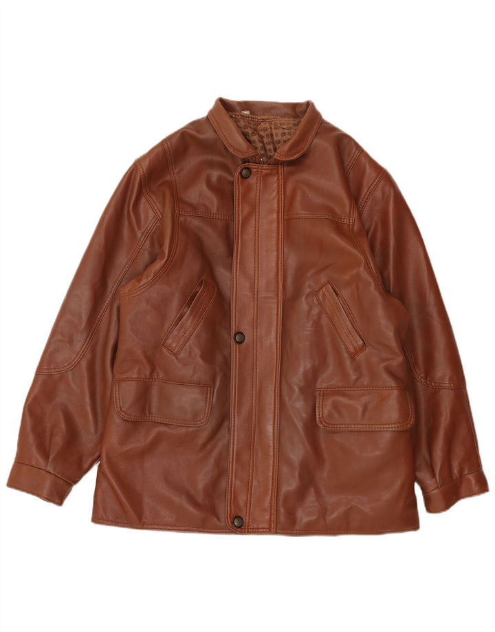 veste en cuir homme vintage UK 38 Brun moyen