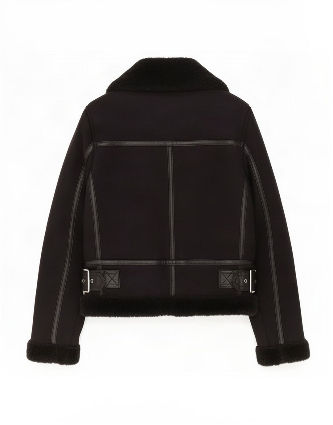 Zara Veste Sherpa Femme UK 6 XS Noir Polyester