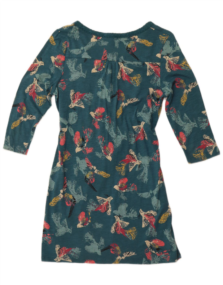WHITE STUFF Robe fourreau graphique à manches 3/4 pour femme UK 12 Vert moyen