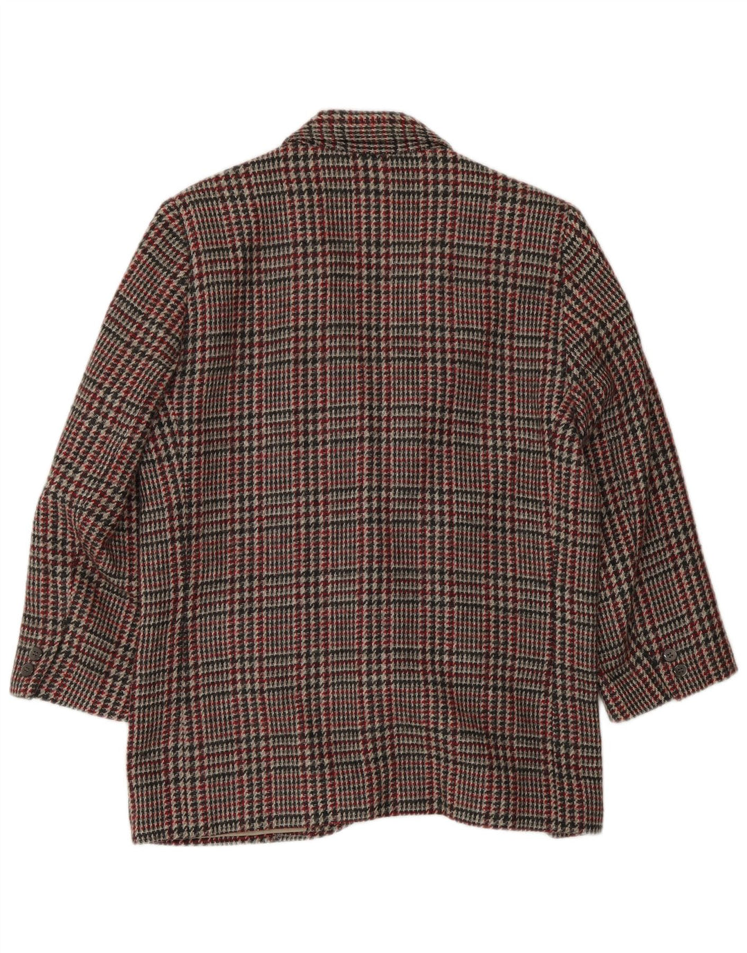 VINTAGE Veste Blazer Femme UK 16 Grand Pied-de-Poule Multicolore