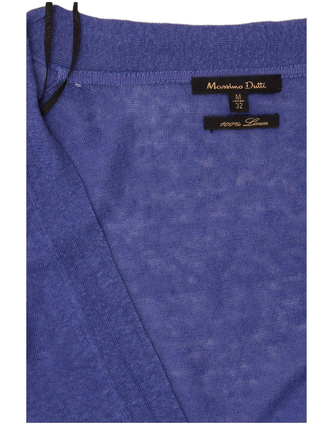 Massimo Dutti Cardigan pour femme en lin bleu moyen UK 12