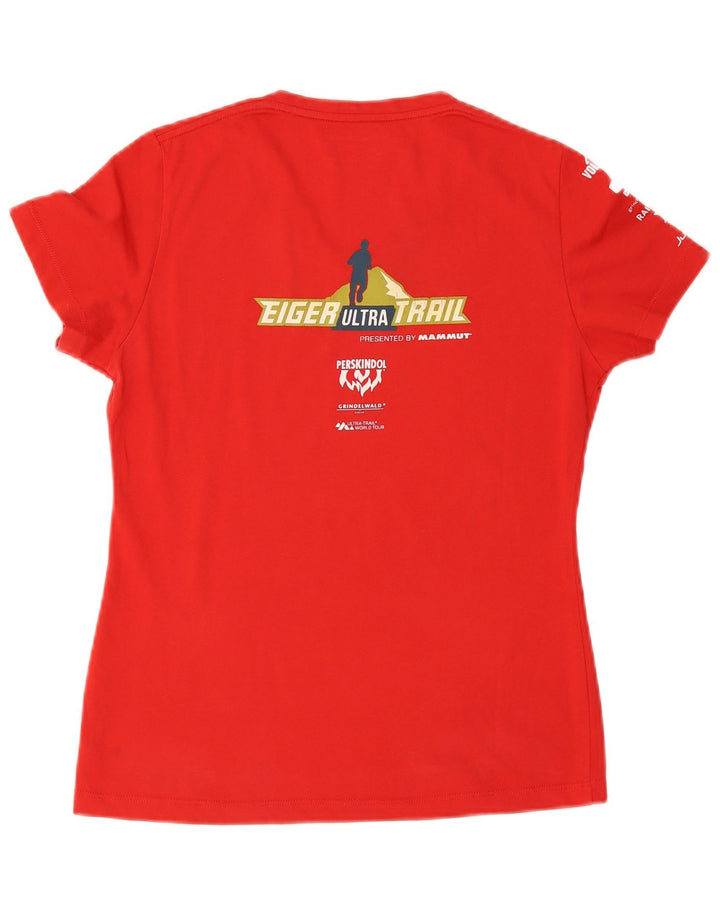 Mammut T-Shirt Graphique Femme UK 14 Rouge Moyen
