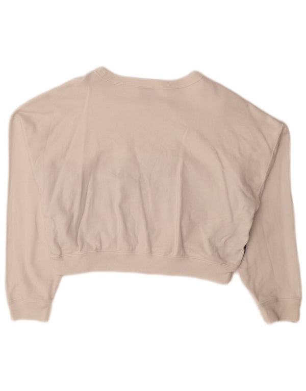 Champion Sweat-shirt court pour femme UK 14 Medium Blanc Colourblock