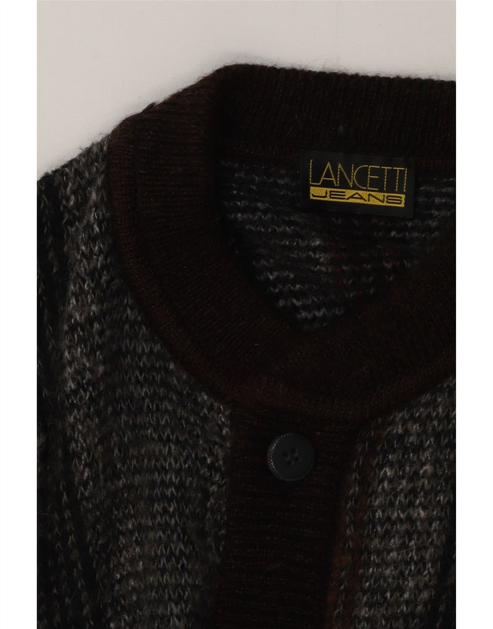 Lancetti Cardigan Homme Pull Gris Moyen Rayé