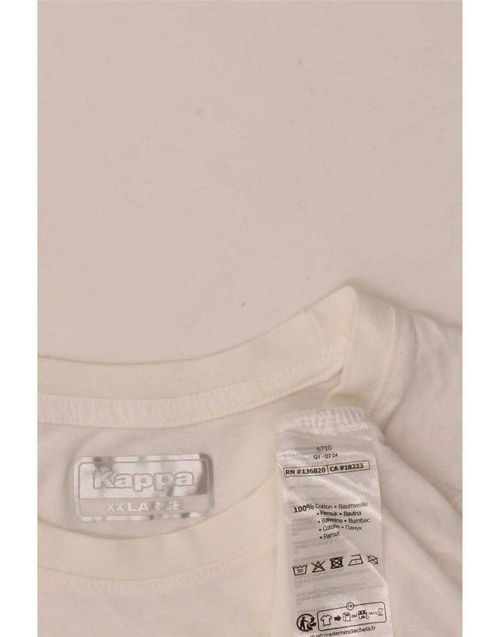 Kappa T-Shirt Graphique Homme Top 2XL Blanc Coton