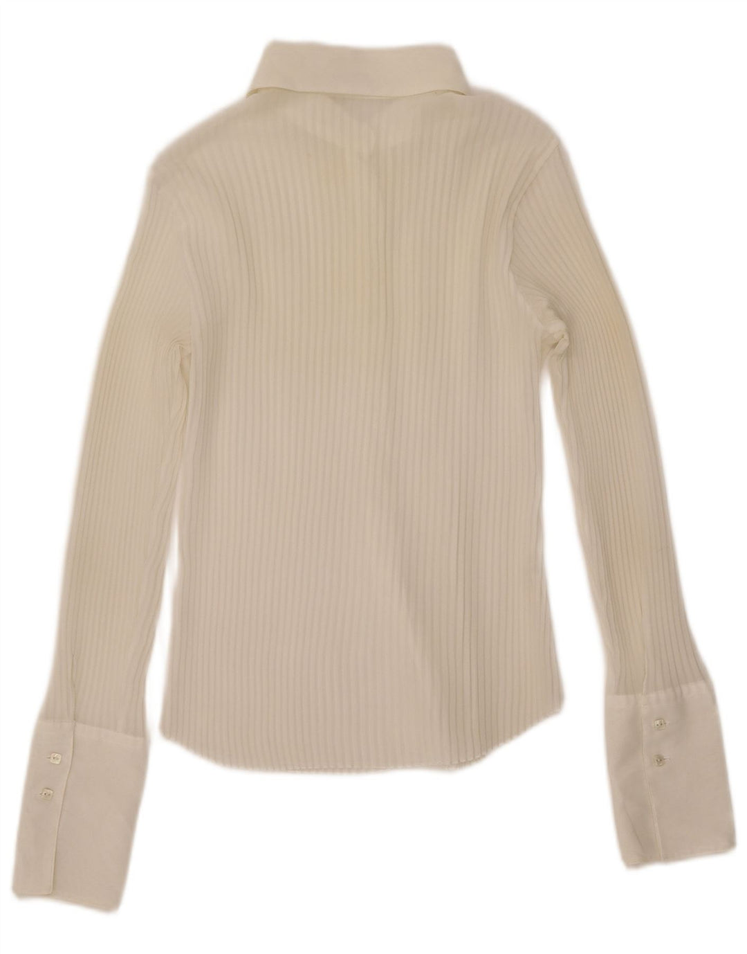 Benetton Chemise transparente surdimensionnée pour femme UK 6 XS Polyester blanc cassé