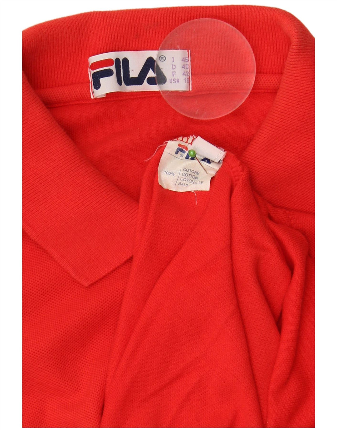 FILA Polo sans manches femme IT 46 Large Rouge Coton