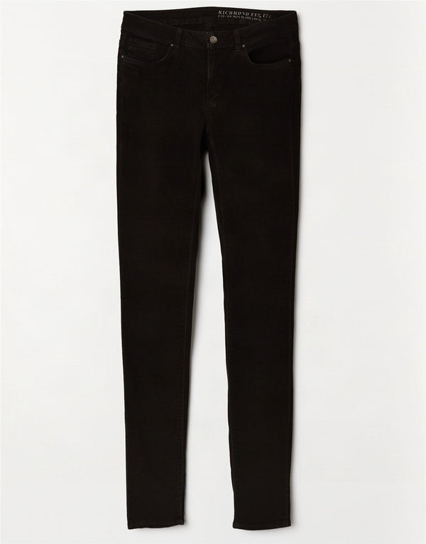 Jigsaw Pantalon Skinny En Velours Côtelé Coupe Richmond Pour Femme W26 L32 Coton Noir