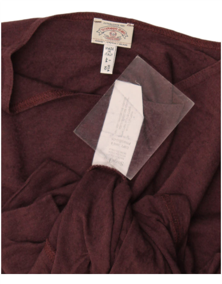 Armani Jeans Haut court à manches longues pour femme IT 44 Viscose bordeaux moyen