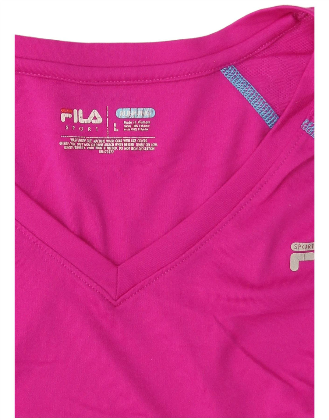 FILA Femme T-Shirt Top UK 16 Large Rose Polyester