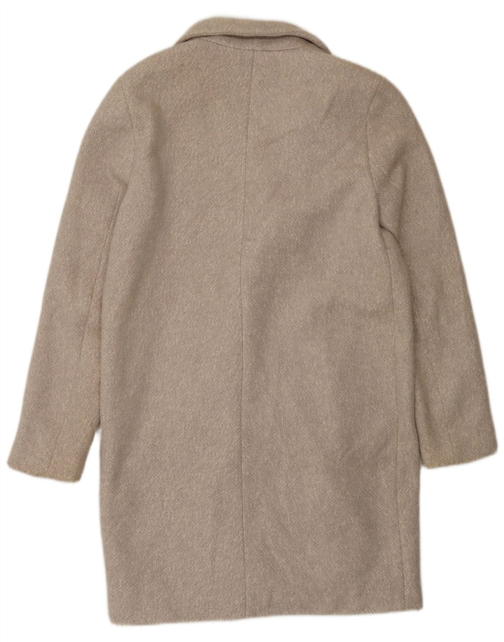Zara Femme Pull Pardessus UK 10 Petit Gris Coton