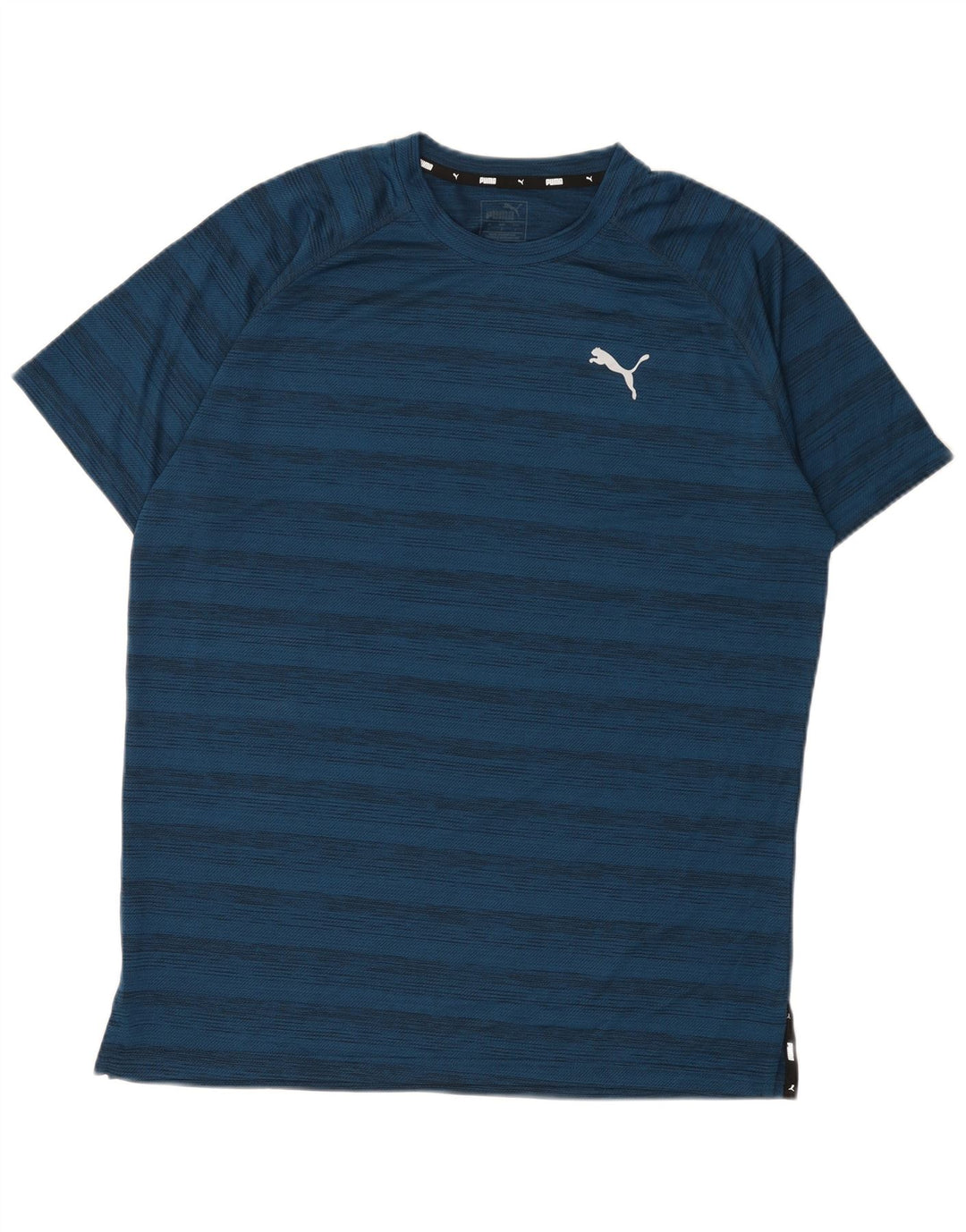 PUMA T-Shirt Homme Bleu Marine Rayé Large