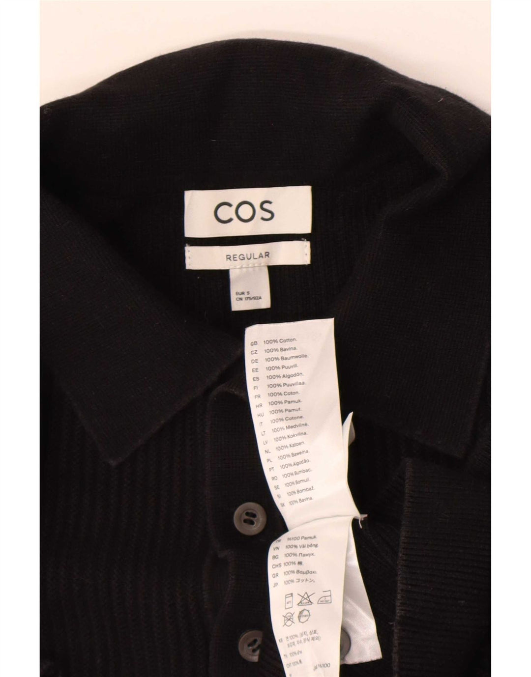 Cos Polo Regular Homme Petit Coton Noir