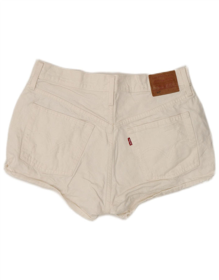 Levi's Short 501 Taille Haute En Denim Déchiré Femme W30 Blanc Moyen