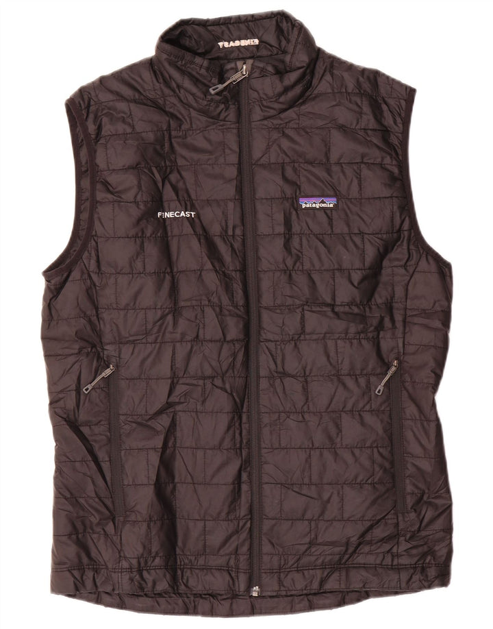 Patagonia Hommes Gilet Rembourré UK 38 Moyen Noir Polyester