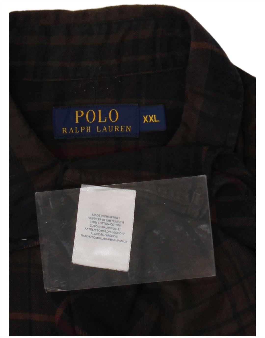 POLO RALPH LAUREN Chemise en flanelle pour hommes 2XL Coton à carreaux marron