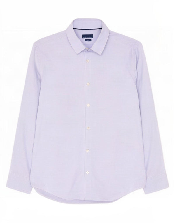 Zara Chemise Slim Fit pour hommes à grandes rayures bleues