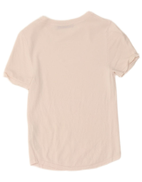 Zara Womens Crop T-Shirt Top UK 8 Petit Viscose Blanc