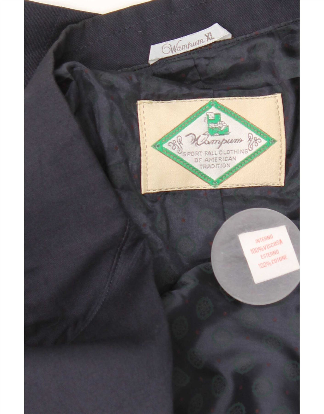 Wampum Veste Blazer 2 Boutons Homme XL Bleu Marine Coton
