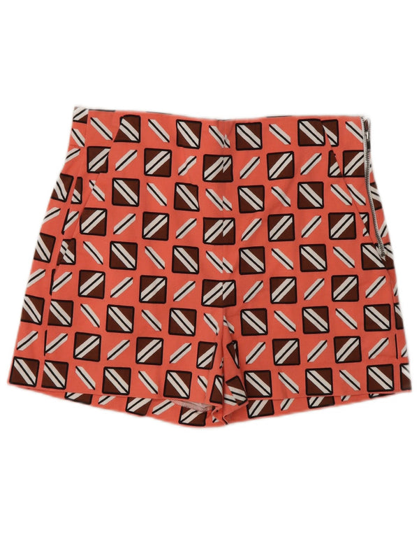 Zara Short décontracté taille haute pour femme Medium W28 Orange géométrique