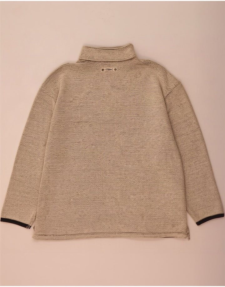 Weird Fish Sweat-shirt col zippé pour homme XL en coton beige
