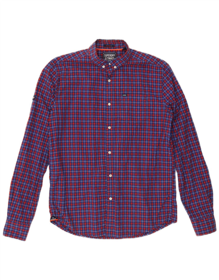 SUPERDRY Chemise Homme Bleu Moyen Carreaux Coton